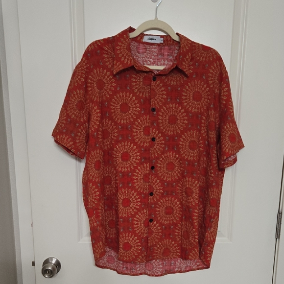 Vatpave Tops - Stylish Red Sunburst Casual Shirt